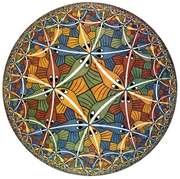 The Hyperbolic Plane, tiled with fish